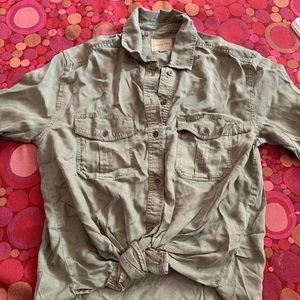 American eagle oversized military button up shirt